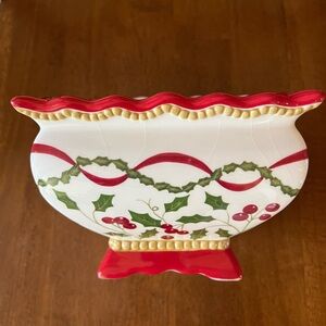 Laura Ashley holiday floral vase for greenery/pinecones/poinsettias.